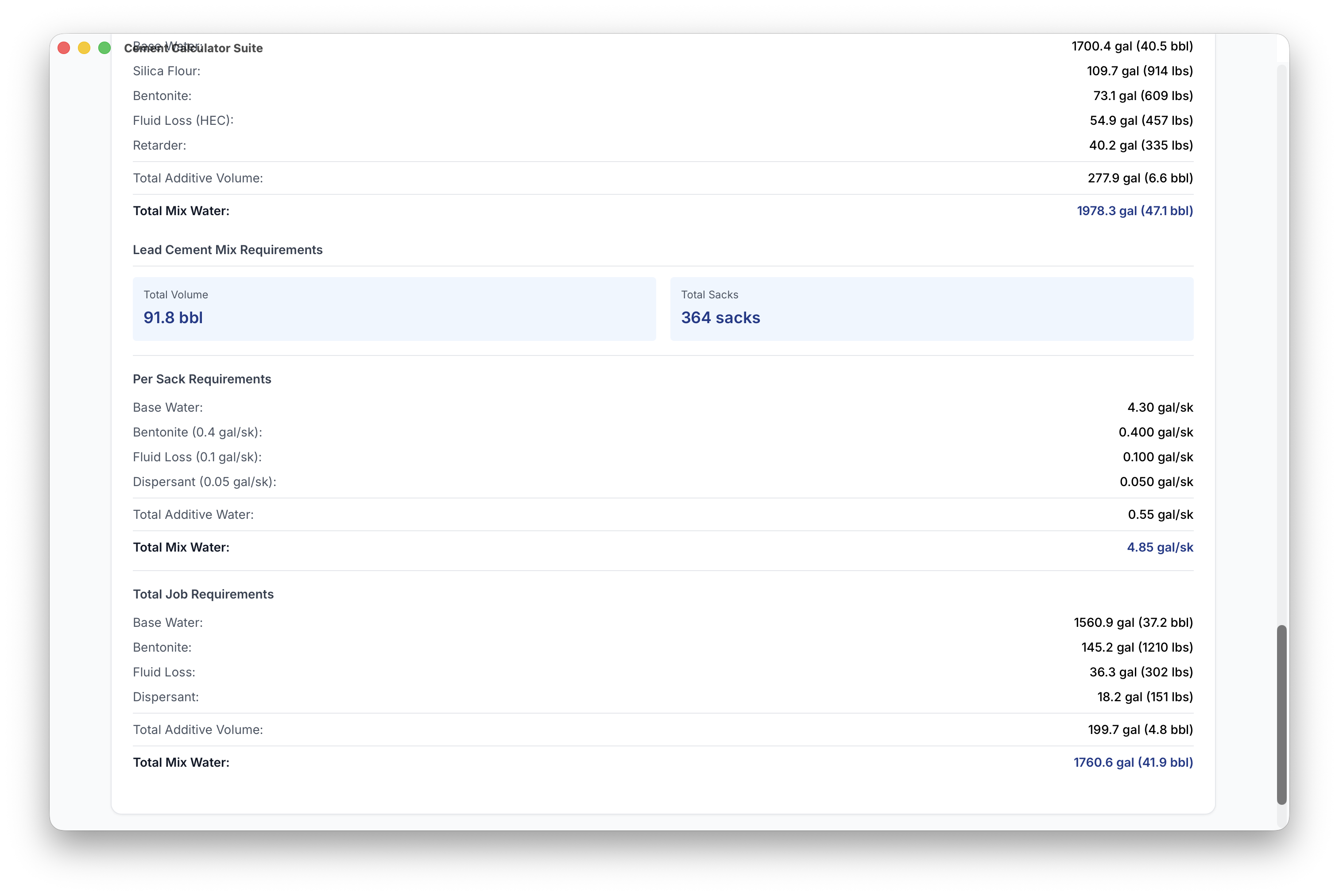 Cementing Suite Screenshot 5