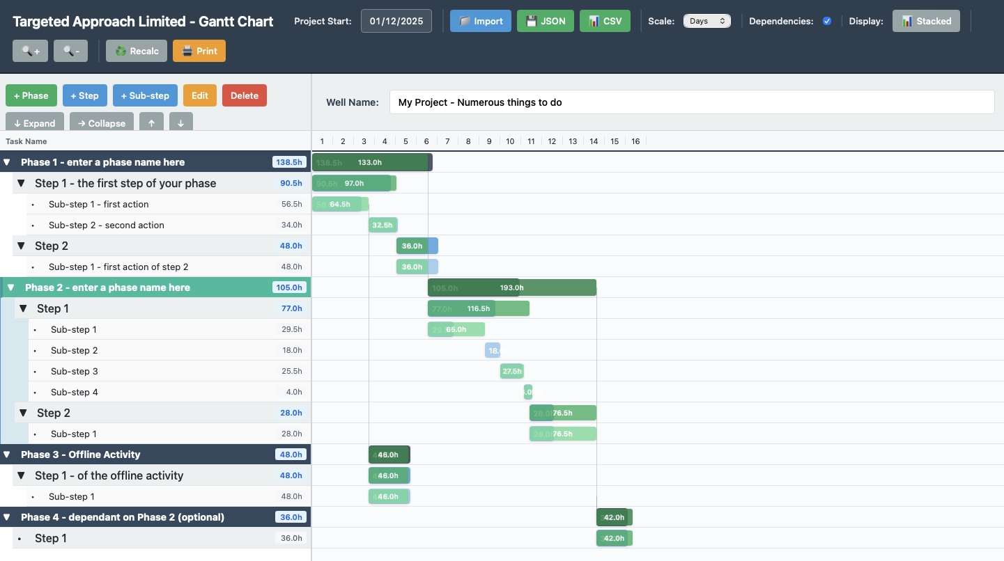 Gantt-Chart Editor Screenshot 3